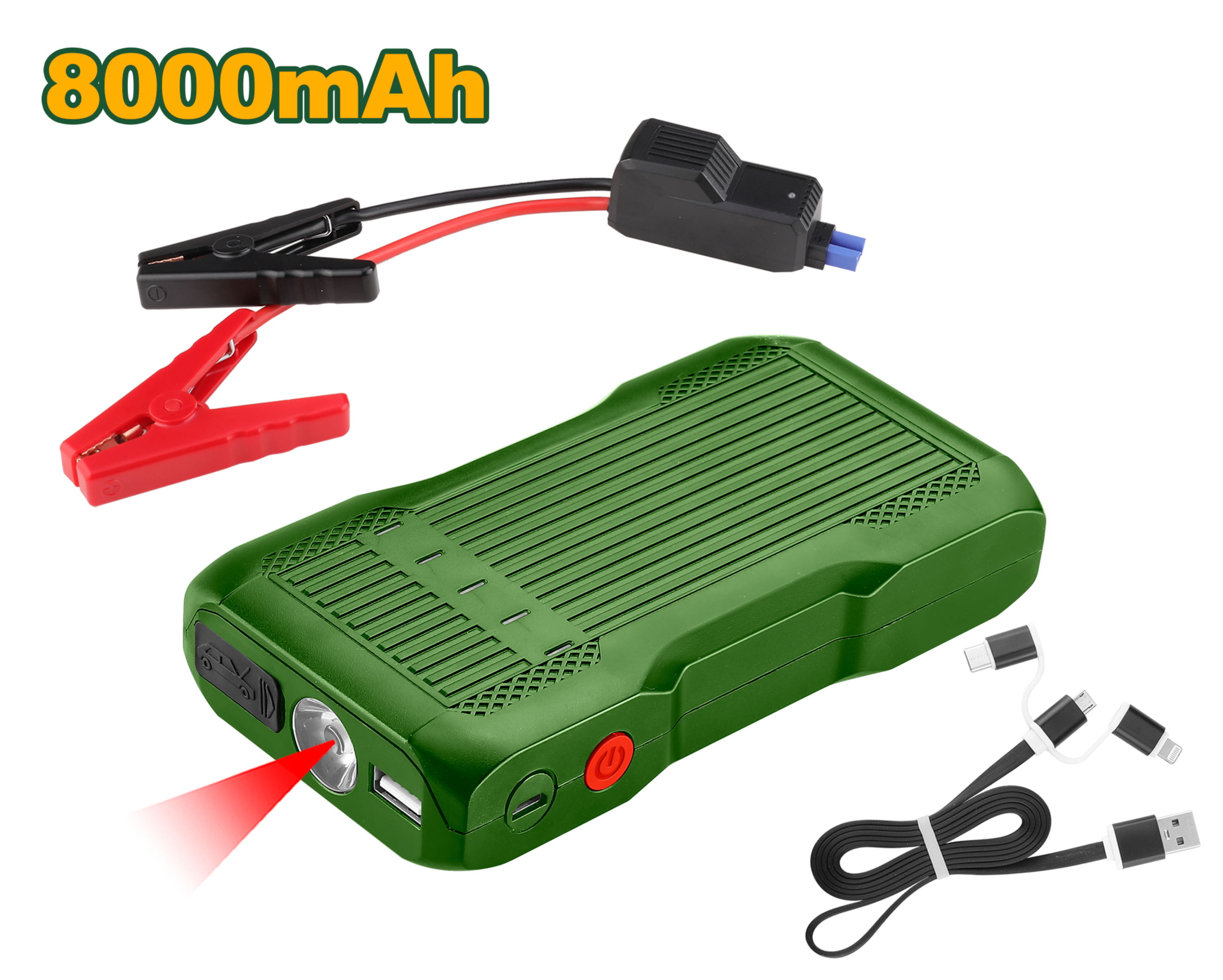 Jadever 8000mAh Car Jump Starter with Power Bank & LED