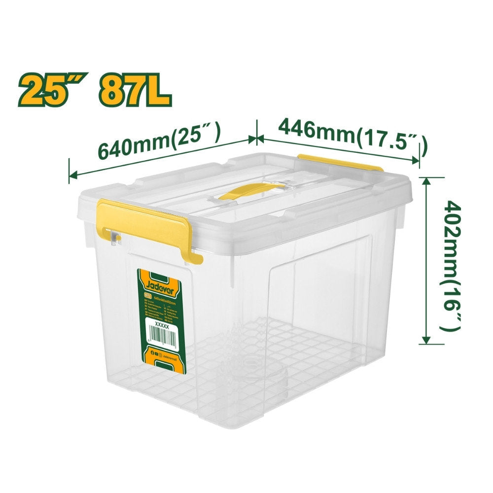Jadever 87L Clear Plastic Storage Box Durable & Secure