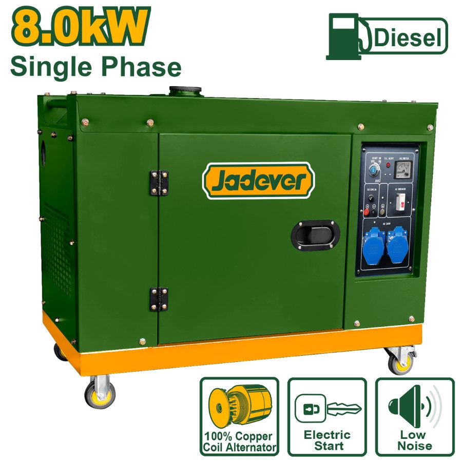 Jadever 8kW Silent Diesel Generator from Powerful & Quiet