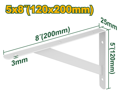 Jadever Iron Shelf Bracket 20cm Durable & Strong - White