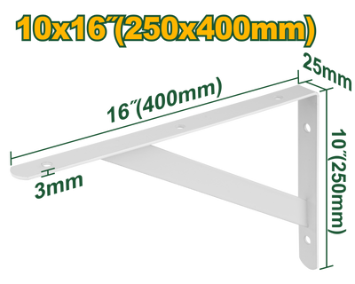 Jadever Iron Shelf Bracket 40cm Durable & Strong - White