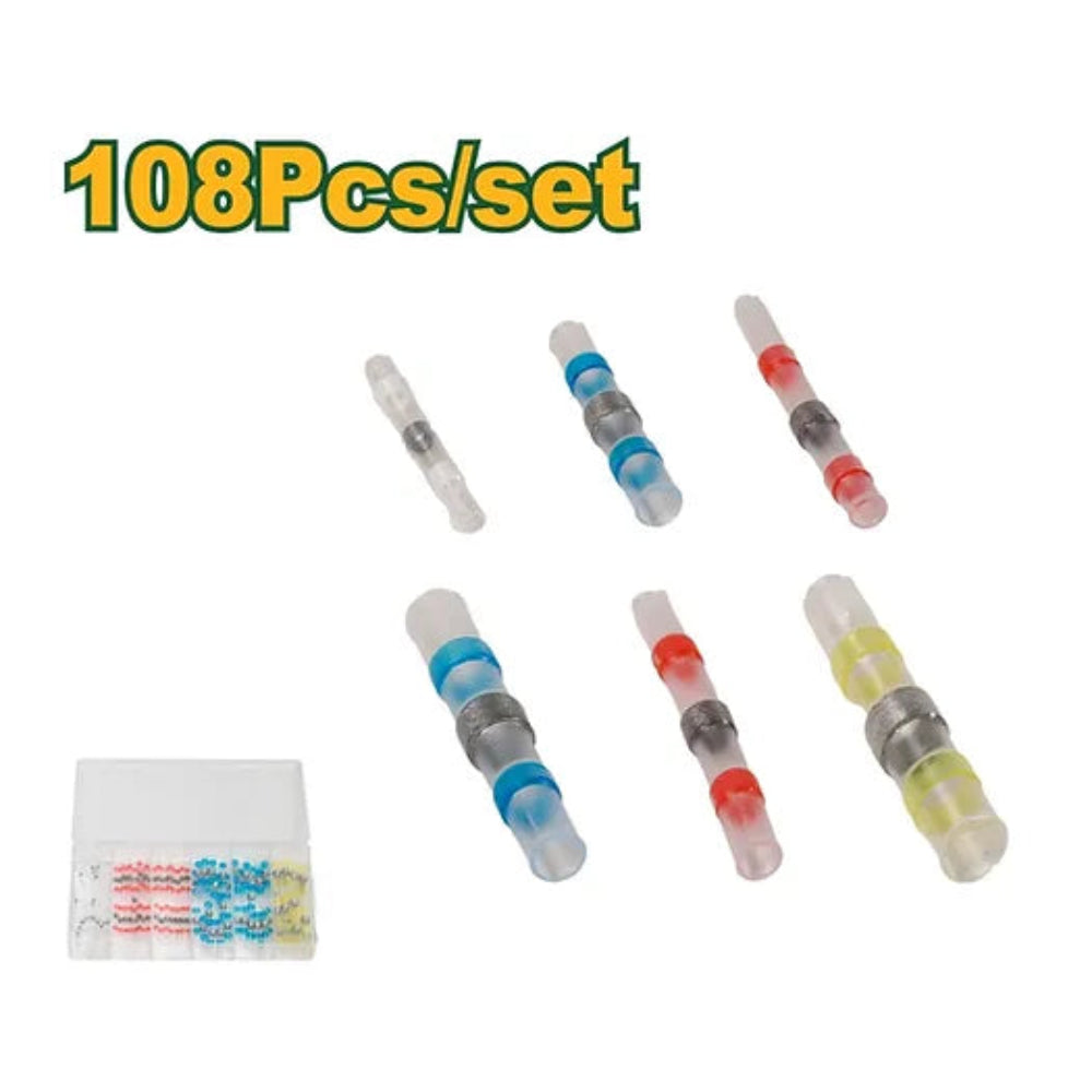 Jadever Solder-Sealed Wire Connectors with Heat Shrink 108 Pieces