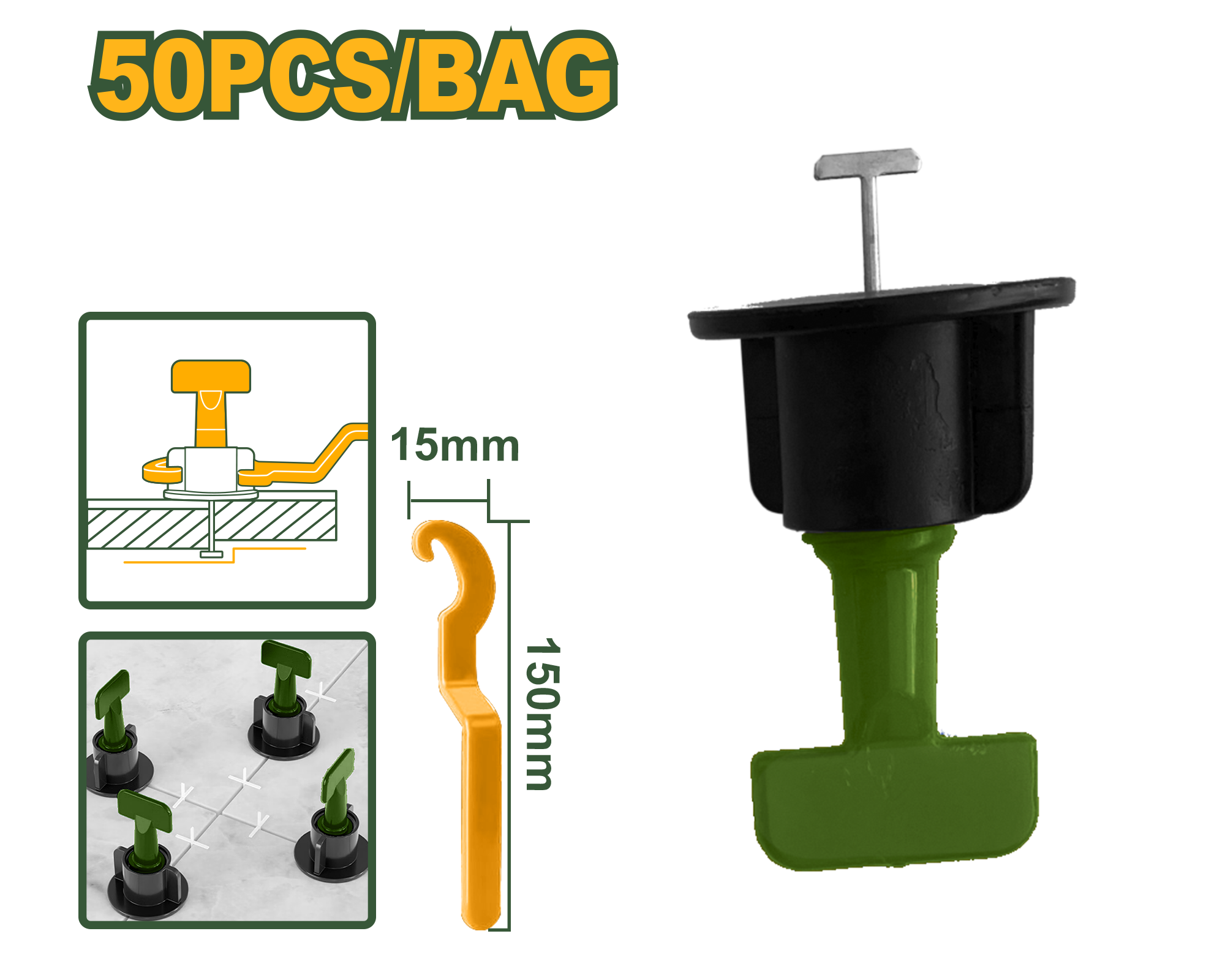 Jadever Tile Spacer Leveling Kit 50 Pcs Precision