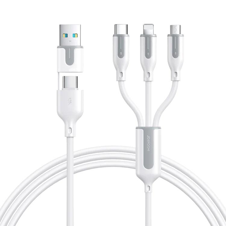 Joyroom 5 in 1 Charging Cable USB A & Type C to Lightning & Type C - White