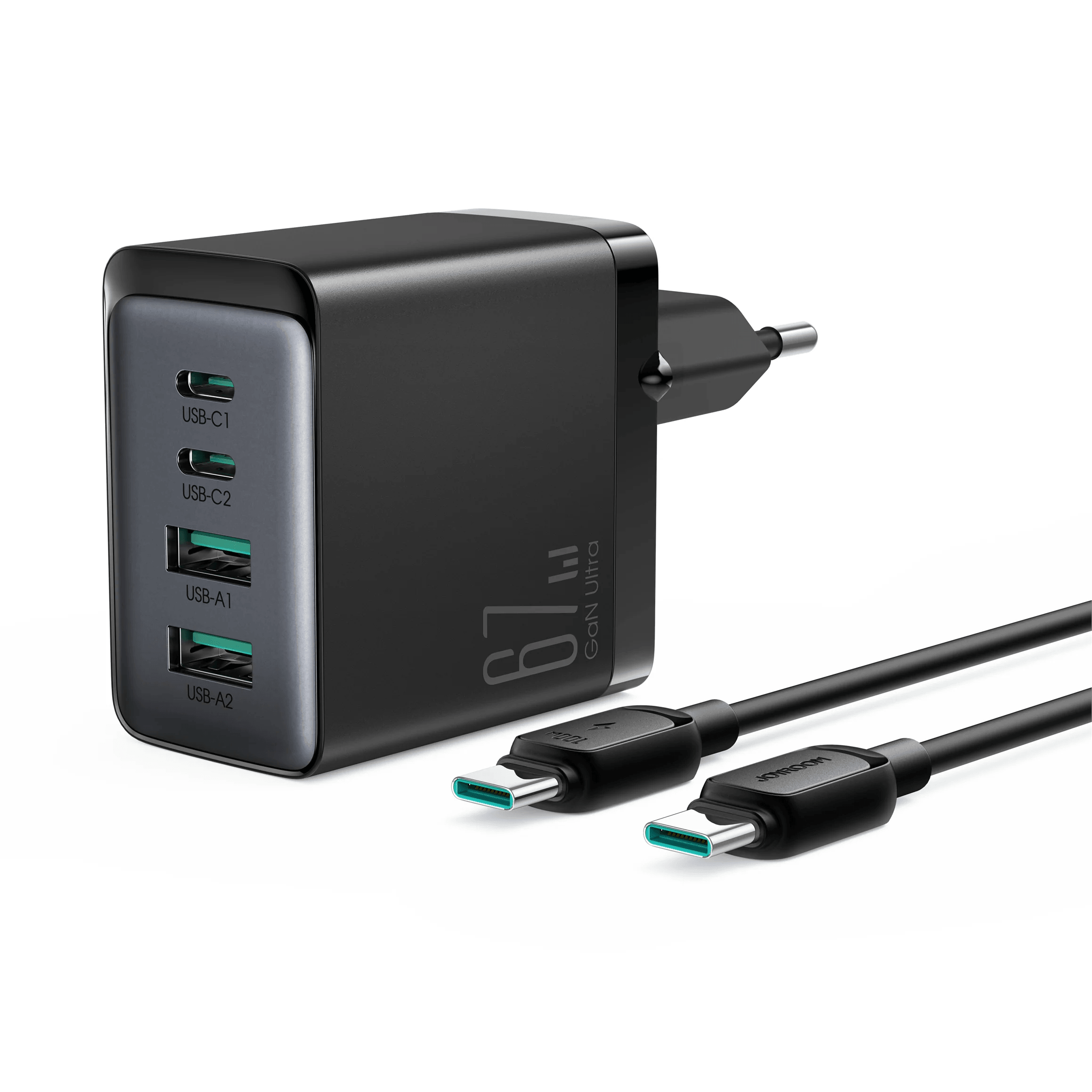 Joyroom GaN 67W Fast Charger with 100W USB C Cable 1.2m - Black