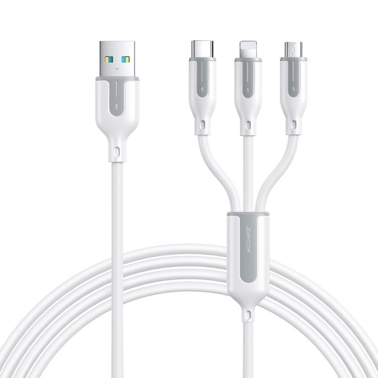 Joyroom Ice Crystal 3 in 1 Charging Cable 8 Pin Type C & Micro USB - White