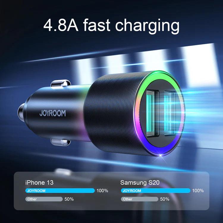 Joyroom JR CL10 Dual USB Car Charger Fast 4.8A Charging