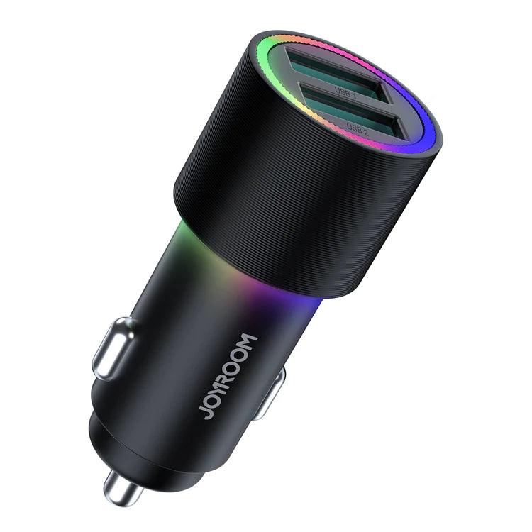 Joyroom JR CL10 Dual USB Car Charger Fast 4.8A Charging - Black