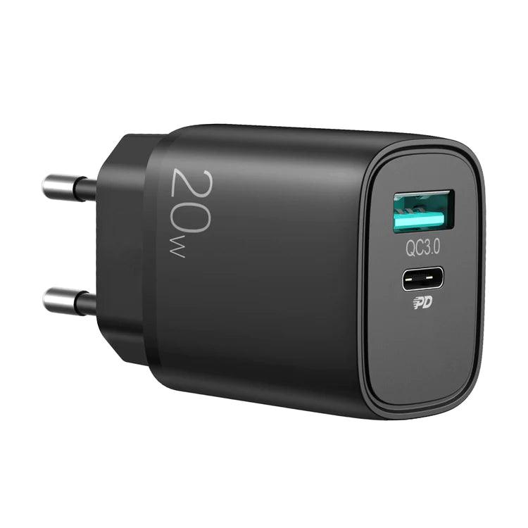 Joyroom L QP205 20W Dual Ports Fast Charger Sleek & Powerful - Black