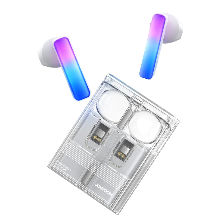 Joyroom True Wireless Earbuds with LED Lights Immersive Sound - White