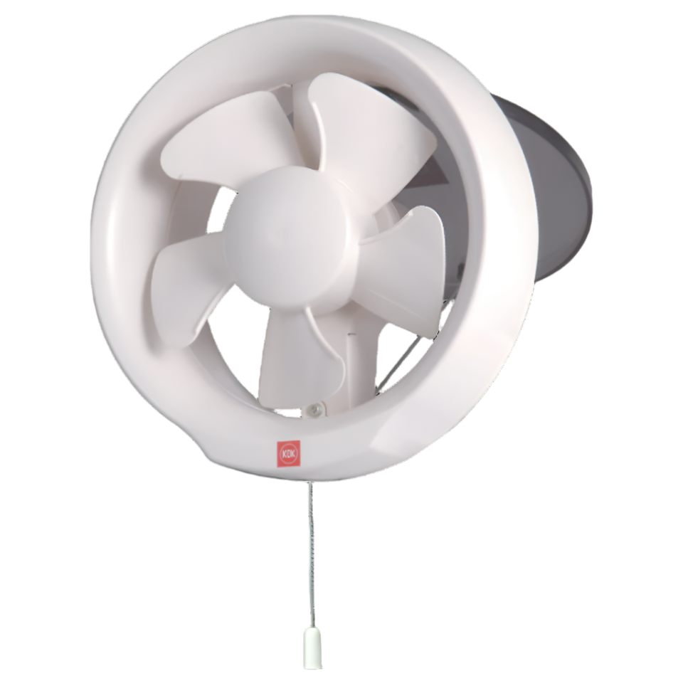 KDK 6-Inch Round Glass-Mounted Exhaust Fan with Pull Cord