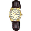 Casio LTP-V006GL-9B Analog Brown Leather Roman