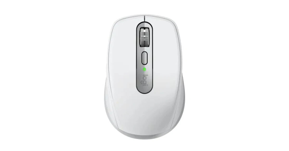 Logitech MX Anywhere 3S Compact Wireless Mouse – Pale Grey, 8K DPI, Fast Scrolling, Bluetooth & USB-C – 910-006930