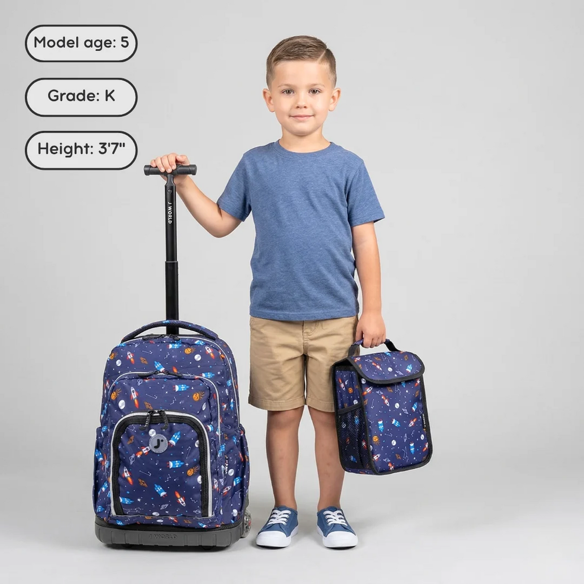 J World Lollipop Kids Rolling Backpack with Lunch Bag (16 Inch)