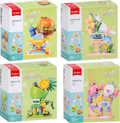 Sluban Mini Handcraft Juice Store Building Set, 88 Pieces | M38-B1517D