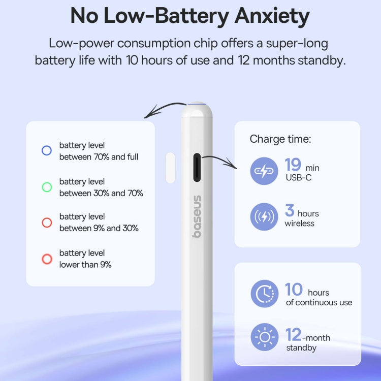 Baseus Smooth Writing 2 Series Dual Charging Stylus, Moon White