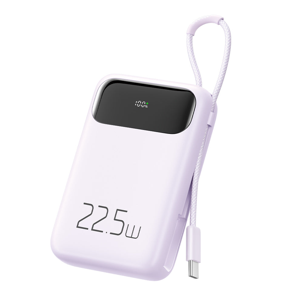 MCDODO_10000mAh_Power_Bank_with_PD_QC_and_Built_in_Cable_-Purple