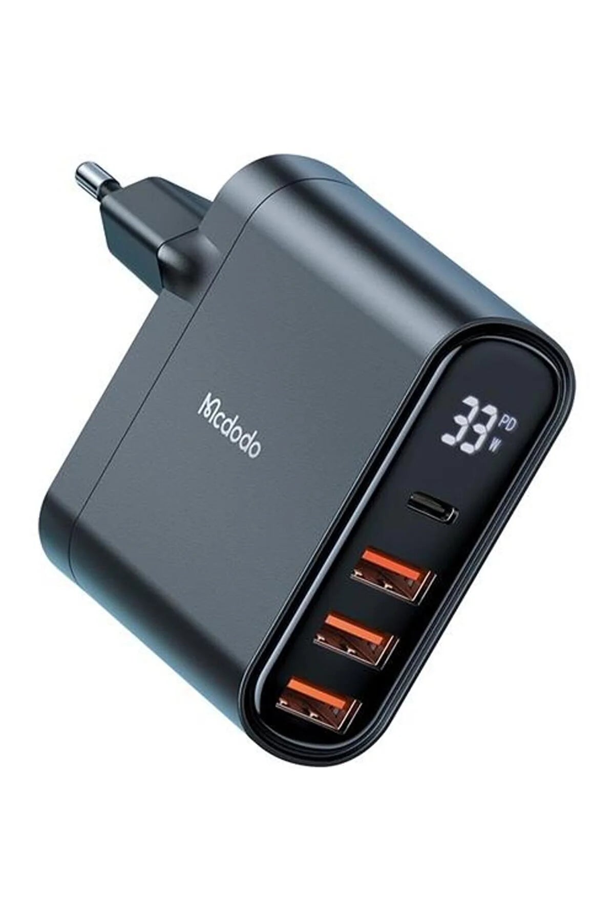 MCDODO Charger Adapter with Digital Display 33W 1 TYPE C 3xUSB - Black
