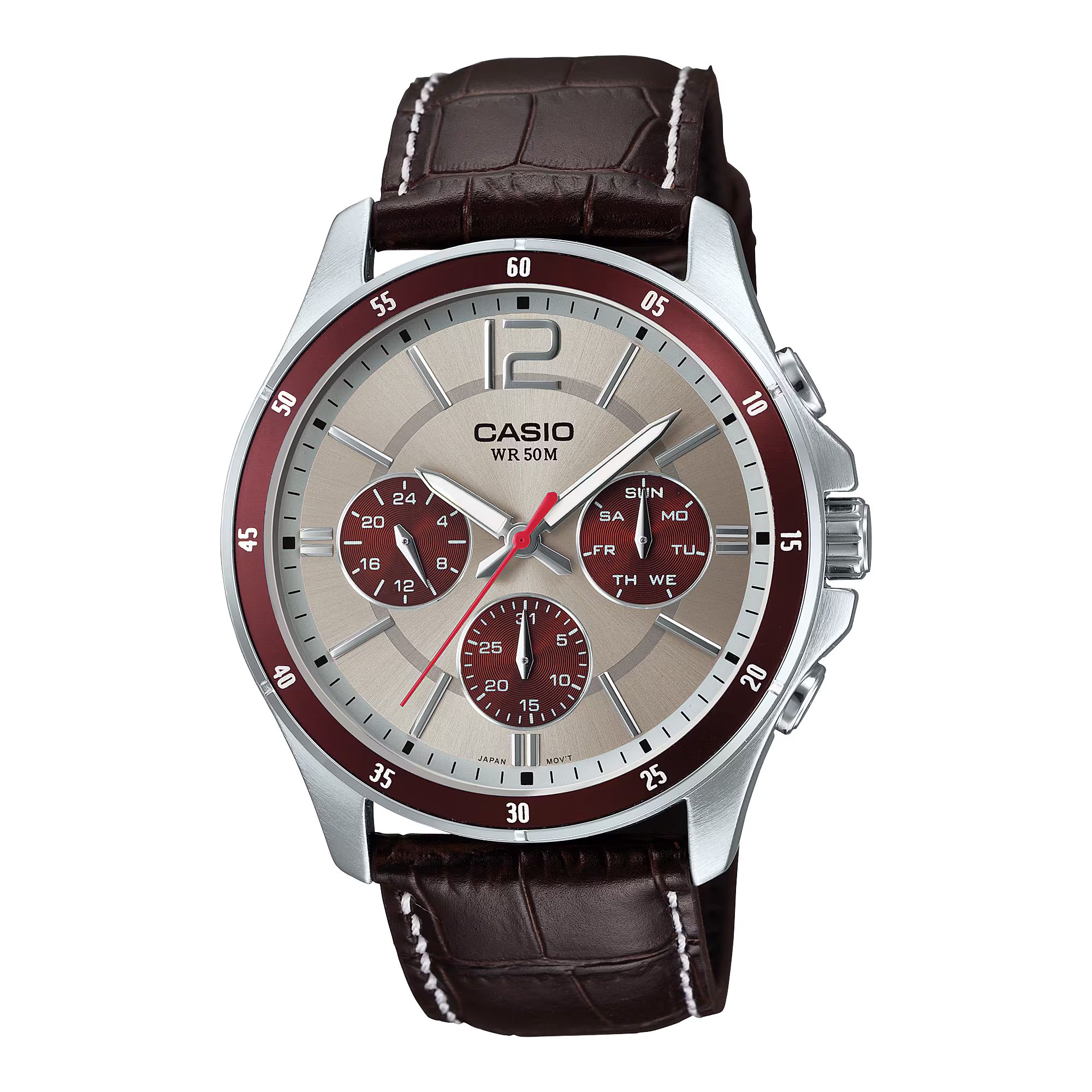 Casio Men Leather Watch MTP-1374L-7A1