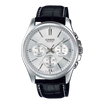 Casio MTP-1375L-7A Classic Multifunction Black Leather Silver Dial for Men