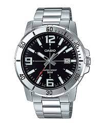 Casio MTP-VD01D-1BV Men's Enticer Stainless Steel Black Dial Casual Analog