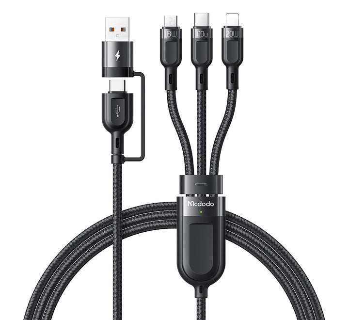 Mcdodo 2 In 3 100W Fast Charging PD Cable 1.2m for Multiple Devices - Black