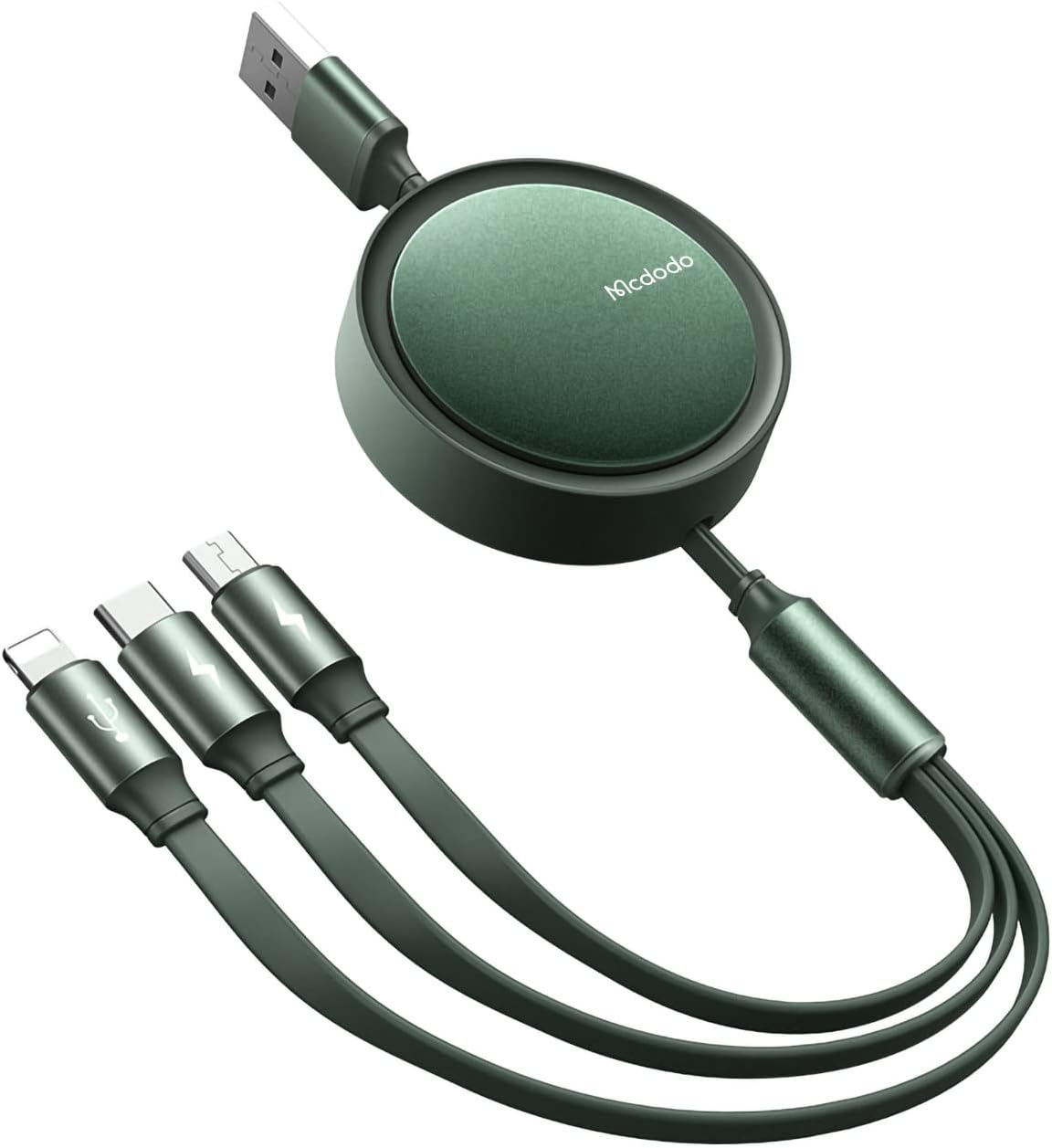 Mcdodo 3 in 1 Retractable Cable 1.2m Fast & Convenient Charging - Green