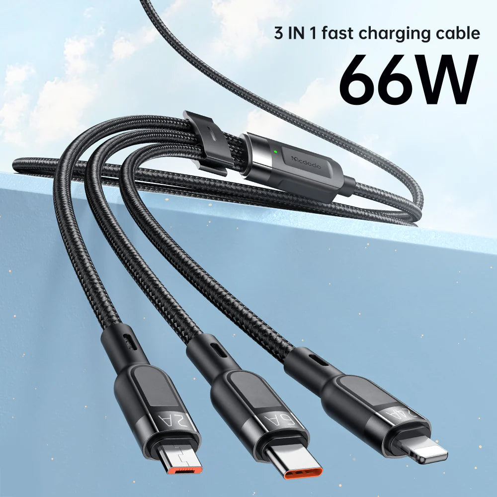 Mcdodo 3 in 1 Super Fast Charging Cable 1.2m
