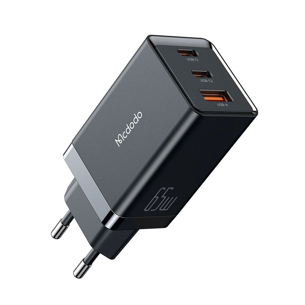 Mcdodo GaN 5 Mini 65W Fast Charger & C to C Cable - Black