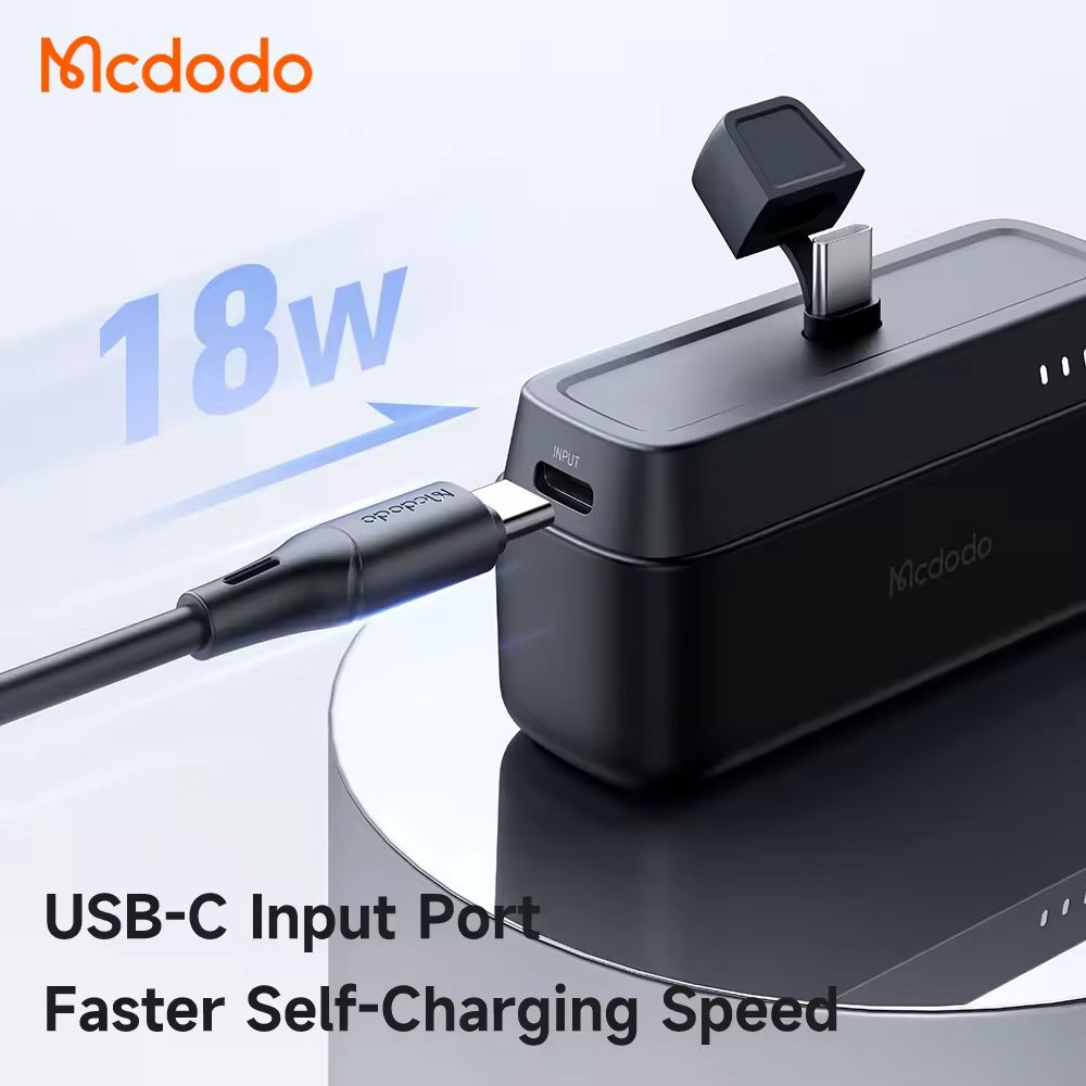 Mcdodo Mini Portable Charger 5000mAh with USB C Standrging