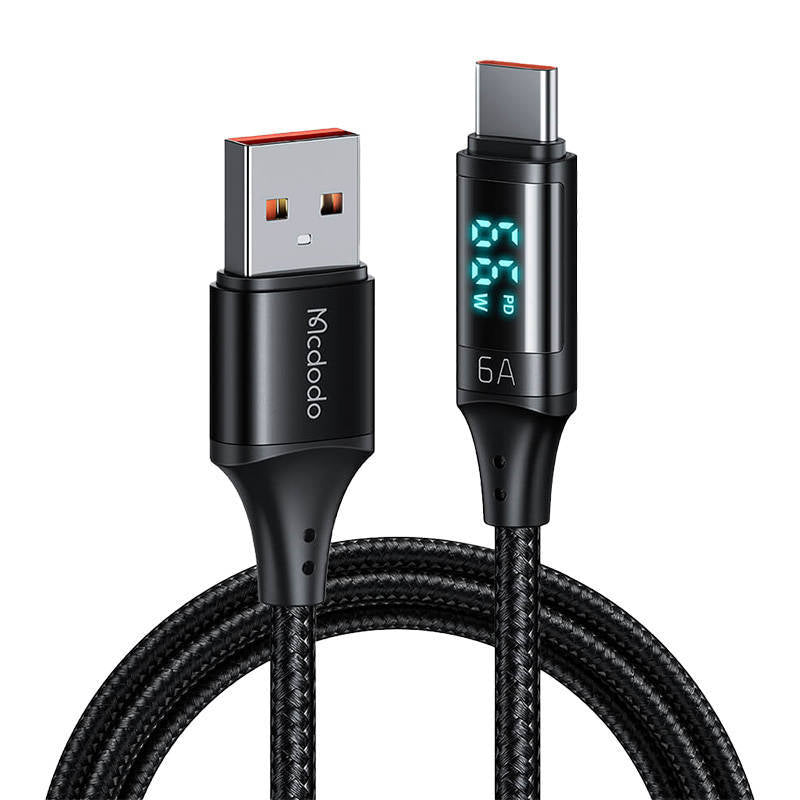 Mcdodo Type C Fast Charging Cable with Digital Display 1.2m - Black
