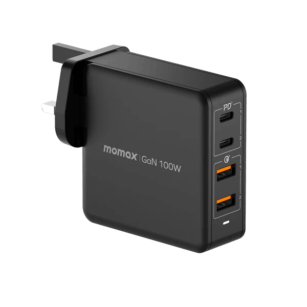 Momax ONEPLUG 100W 4 Port GaN Charger Fast & Efficient - Black