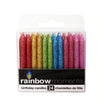 Rainbow Moments Glitter Paraffin Candles - 24 Pack Multicolor