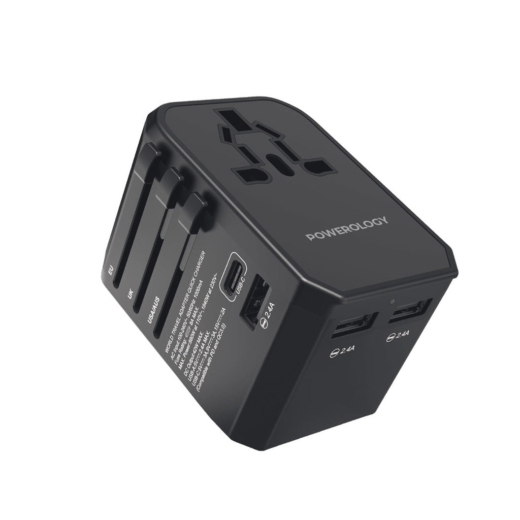 Powerology Universal USB-A Charger | 3-Port Fast Charging