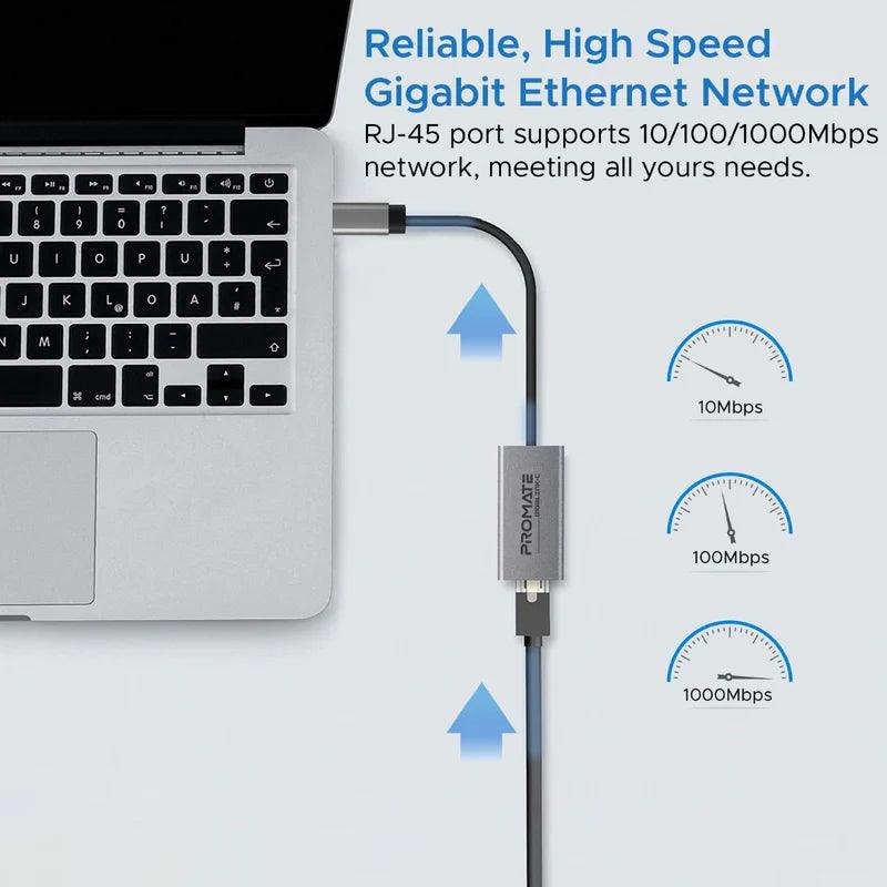 PROMATE GigaLink C USB C to Gigabit Ethernet Adapter