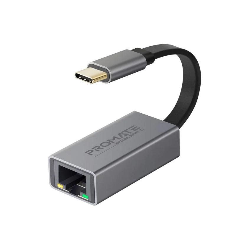 PROMATE GigaLink C USB C to Gigabit Ethernet Adapter - Grey