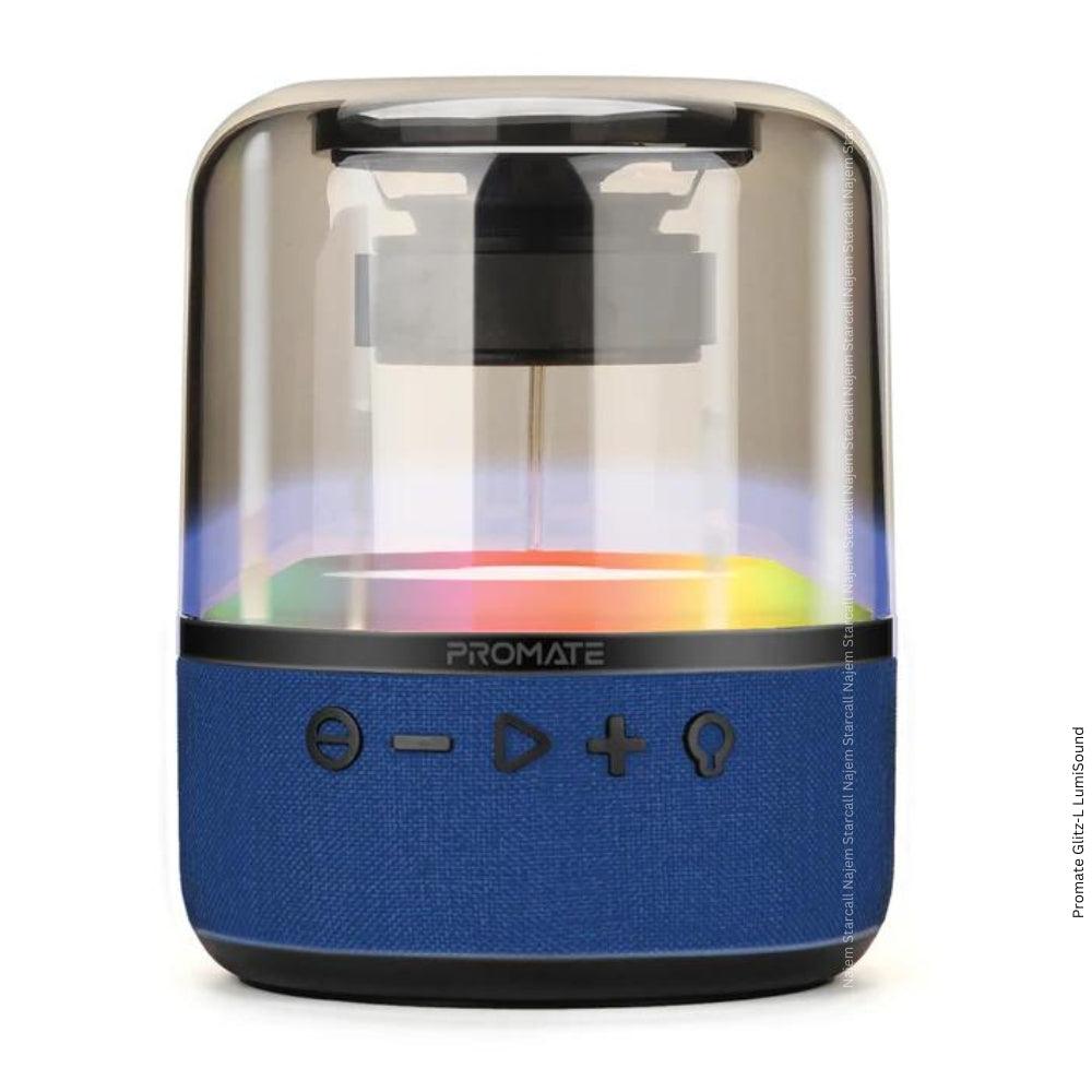 PROMATE Glitz L LumiSound® Speaker with 360° Surround Sound - Blue
