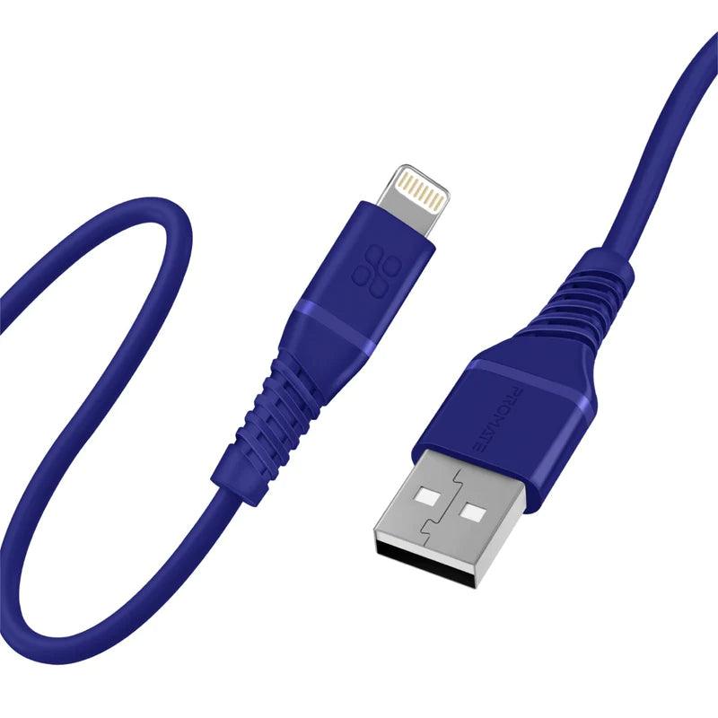 PROMATE High Durability Lightning Cable for Fast Charging - Blue