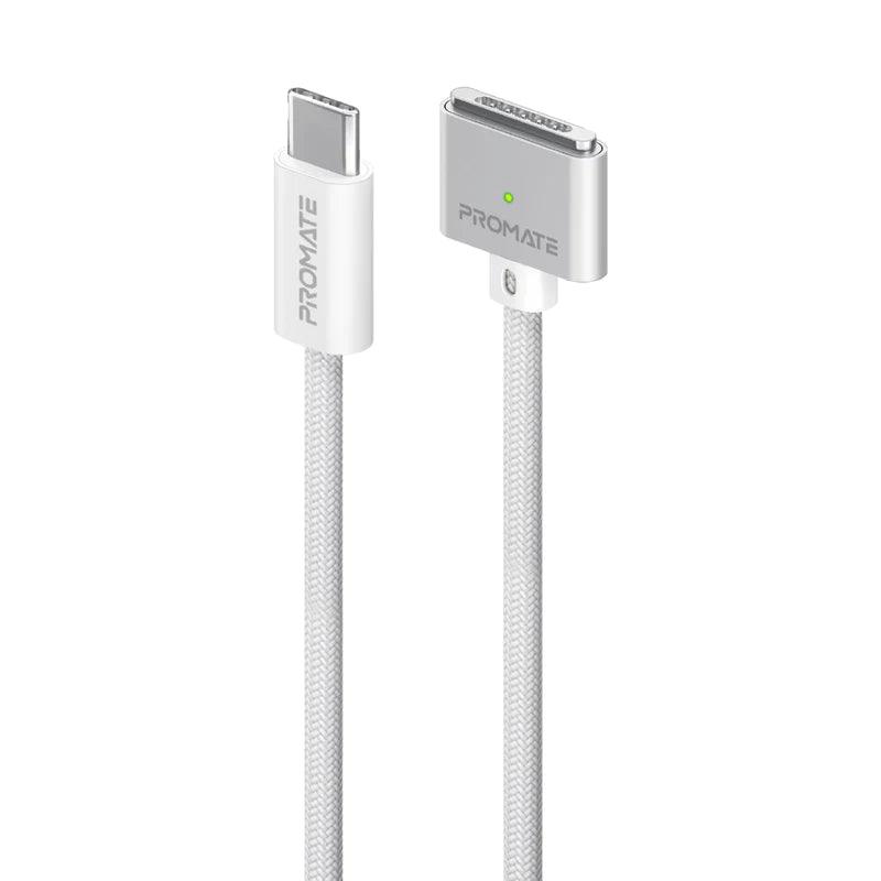 PROMATE MagCord 140PD 140W USB C to MagSafe 3 Charging Cable - White