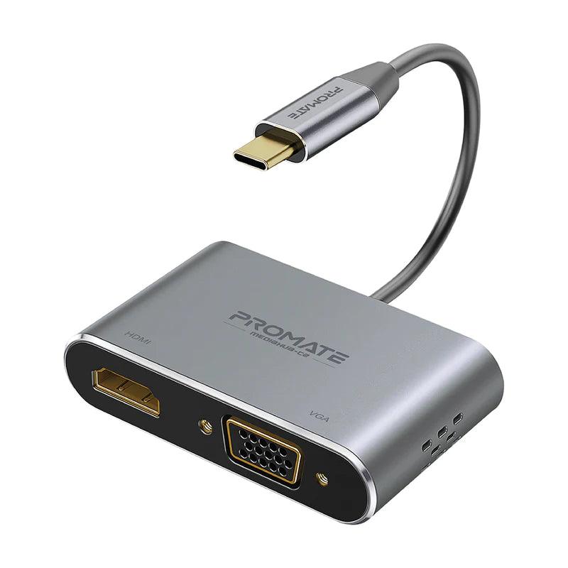 PROMATE MediaHub C2 Adapter 4K & 1080p High Quality Viewing - Grey