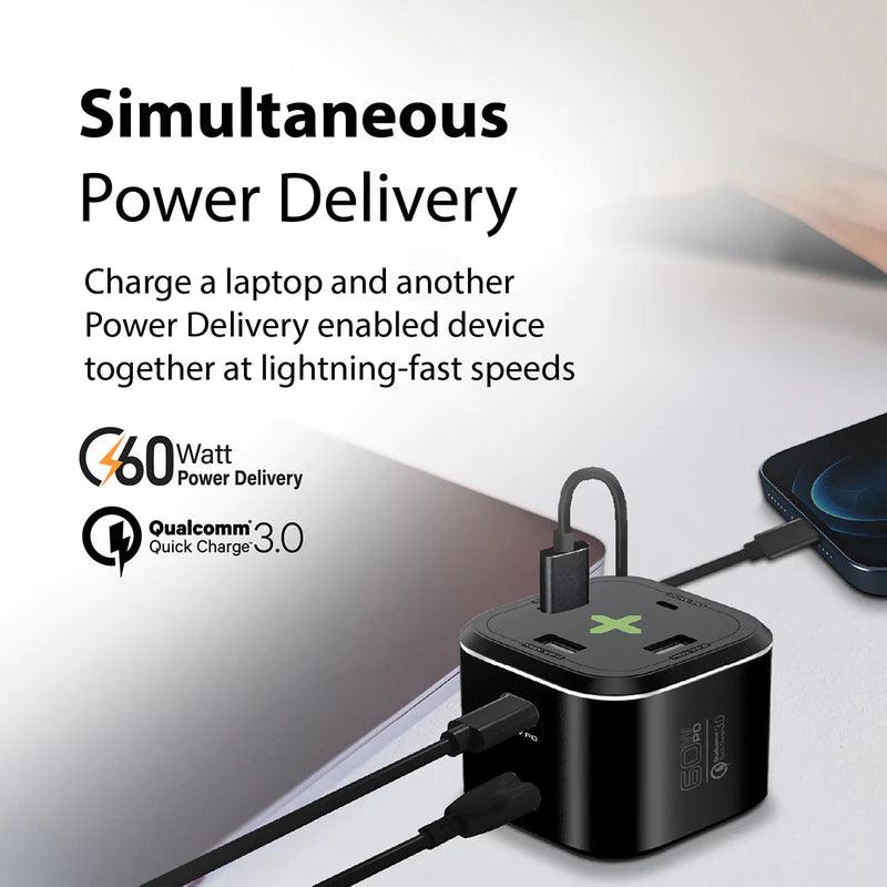 PROMATE PowerCube PD80 80W Quick Multi Port Charger