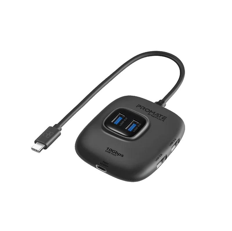 PROMATE SnapHub 4 10Gbps Ultra Fast USB Hub - Black