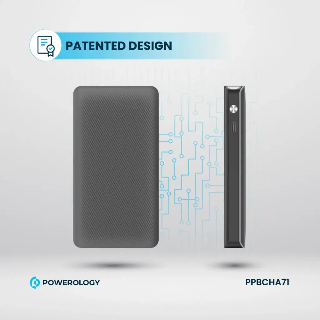 Powerology 10000mAh Retractable Cable Power Bank – 22W