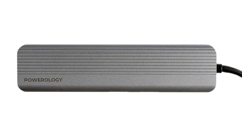 Powerology 6 in 1 Slim 4K HDMI USB-C Hub PD 100W