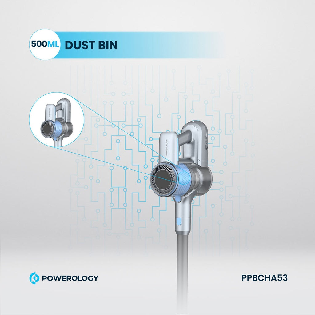 مكنسة باورولوجي العصا اللاسلكية ببطارية قابلة للفصل - رمادي