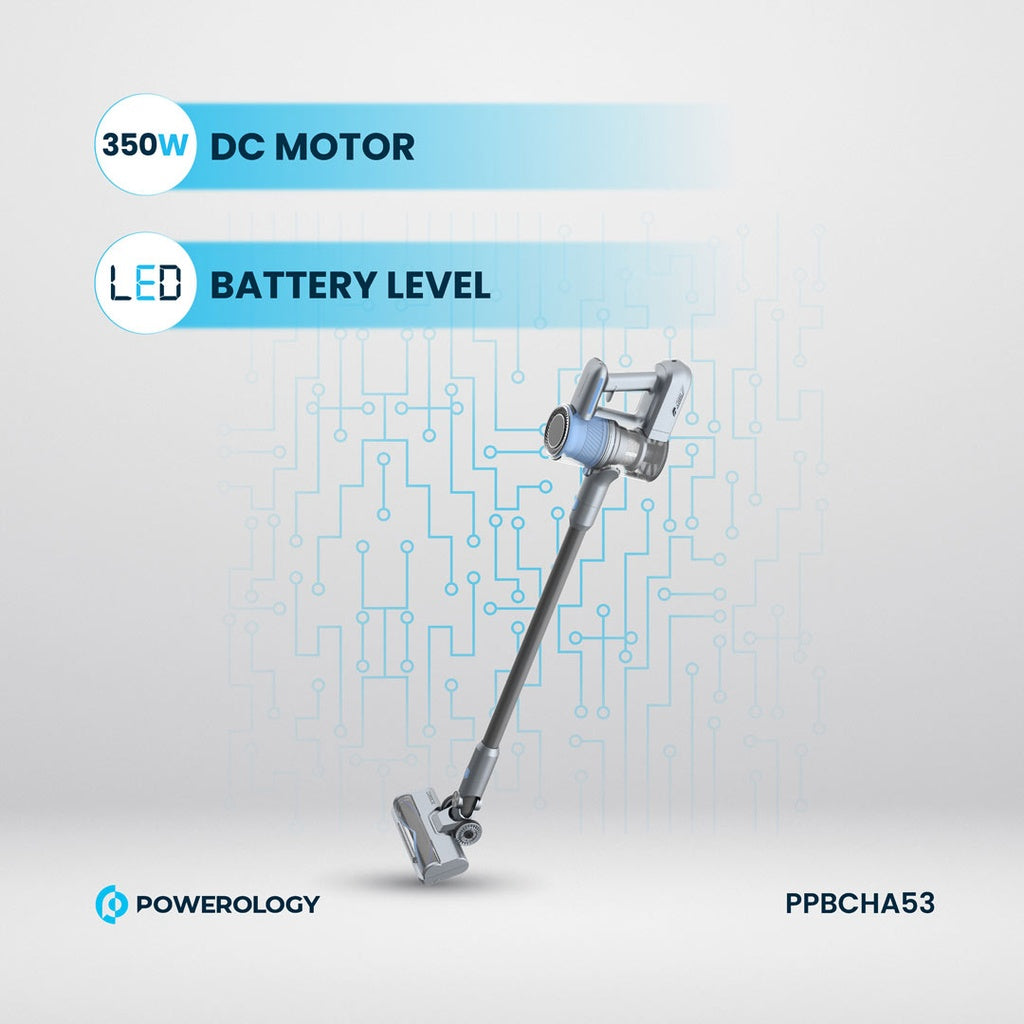 مكنسة باورولوجي العصا اللاسلكية ببطارية قابلة للفصل - رمادي