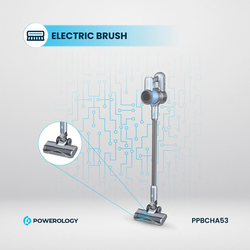 مكنسة باورولوجي العصا اللاسلكية ببطارية قابلة للفصل - رمادي