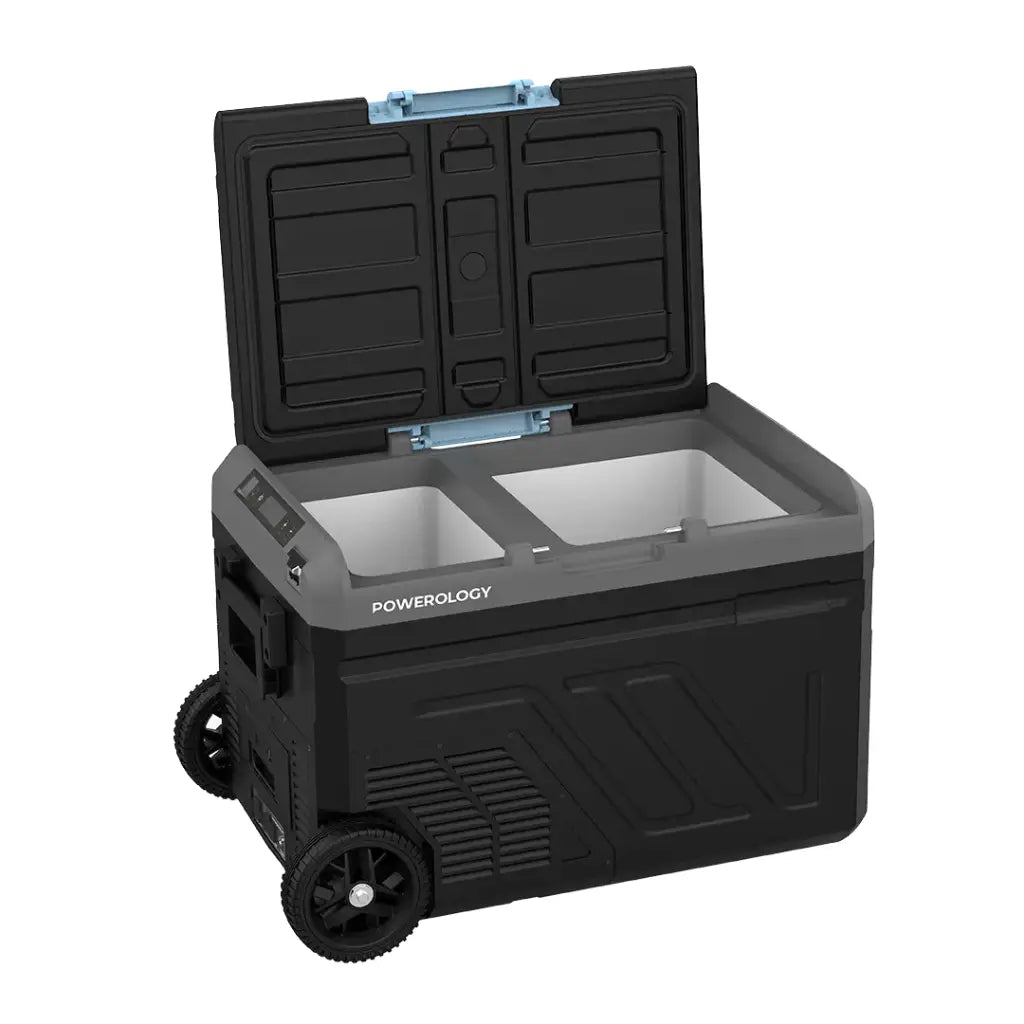 ثلاجة ومجمد ذكيان من باورولوجي بمقصورة مزدوجة سعة 40 لترًا