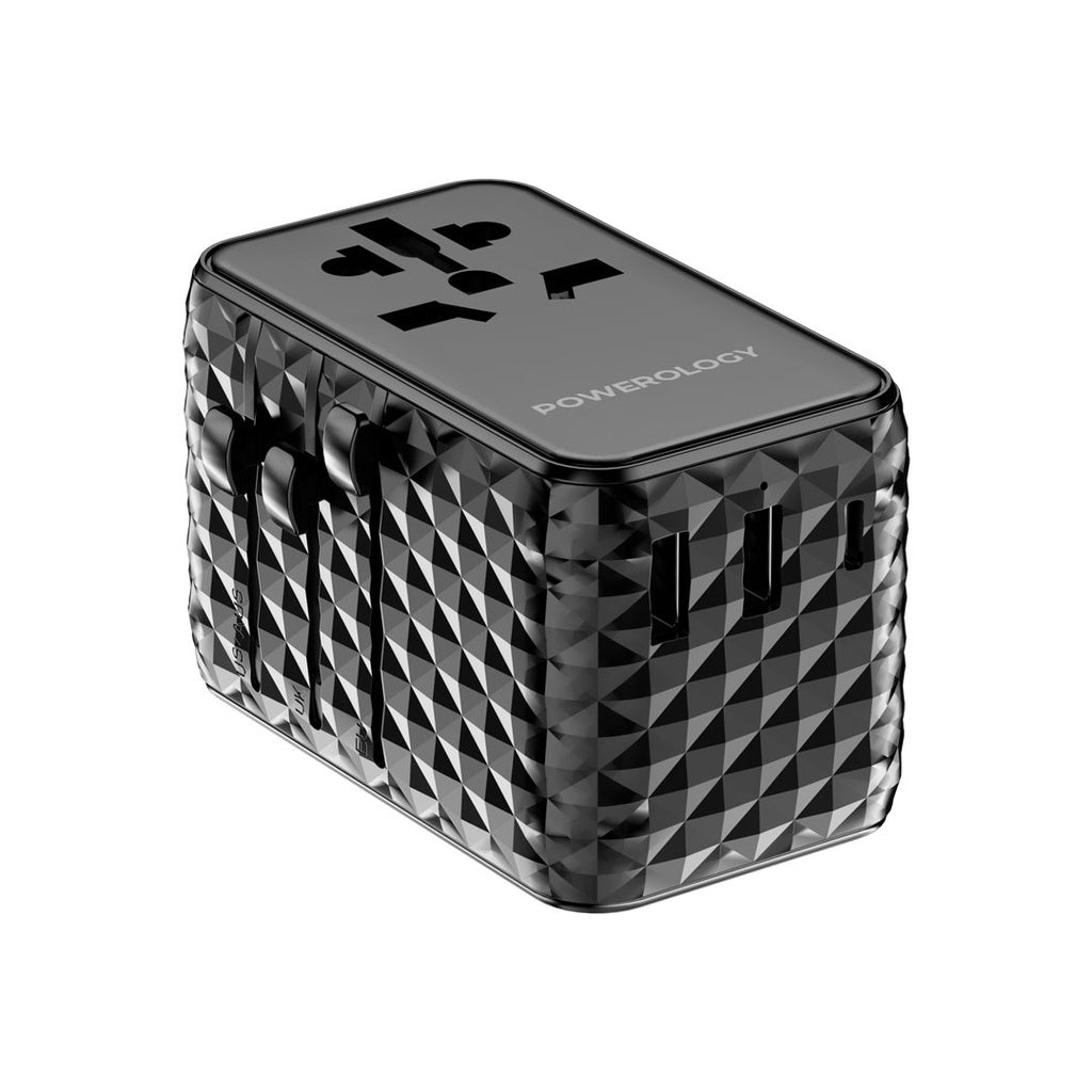 Powerology GaN Universal Charger with Retractable Type-C Cable