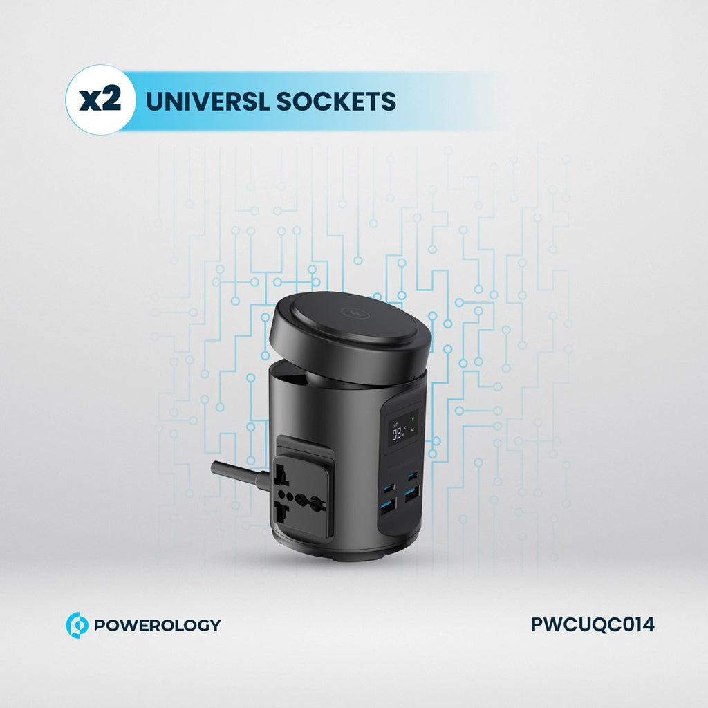 Powerology MagSafe Hub مع PD USB-C و QC 3.0 – شحن سريع